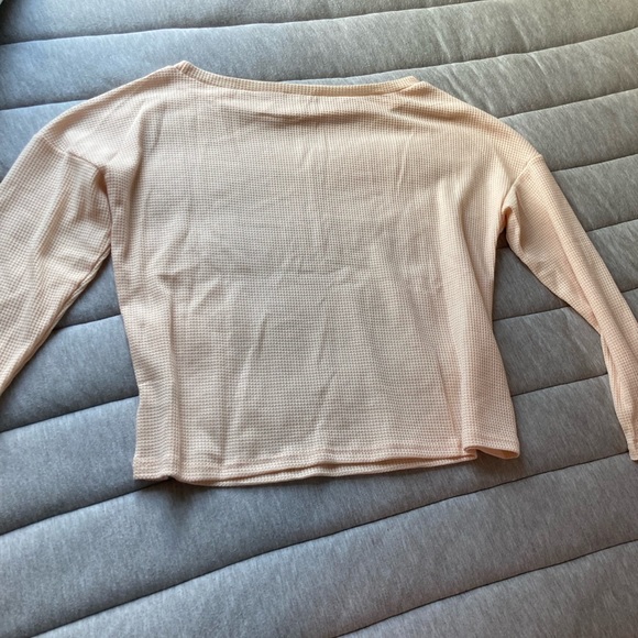 Solid cream waffle knit long sleeve from Shein - Picture 2 of 3